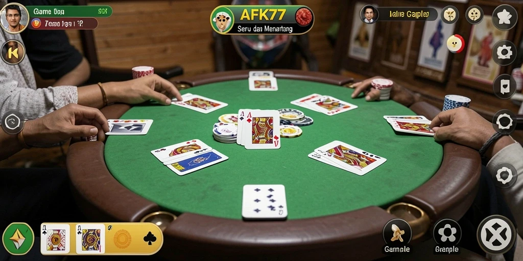 Tampilan gameplay Gaple di AFK77 yang menarik.