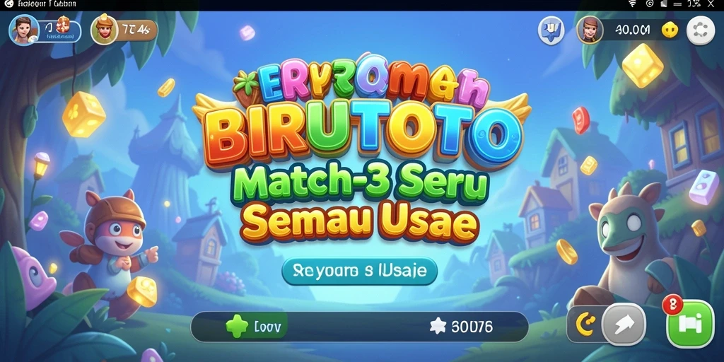 Tampilan gameplay menarik BIRUTOTO dengan tantangan Match-3 yang seru.