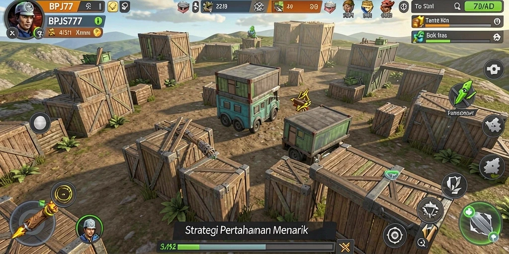 Tampilan gameplay menarik dari BPJS777 dalam genre Tower Defense.