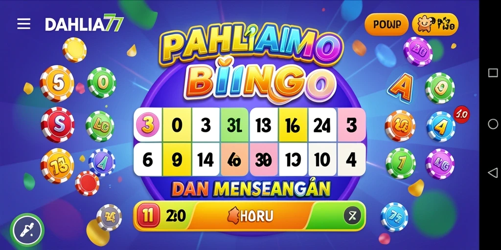 Screenshot gameplay DAHLIA77 yang menunjukkan suasana bingo yang seru.