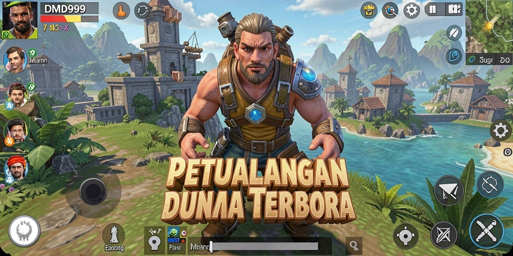 Tampilan gameplay yang memukau dari dunia terbuka DMD999.