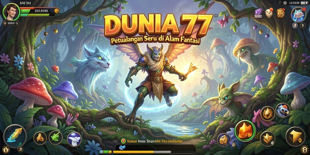 Screenshot DUNIA77 menunjukkan petualangan mendebarkan di dunia fantasi.