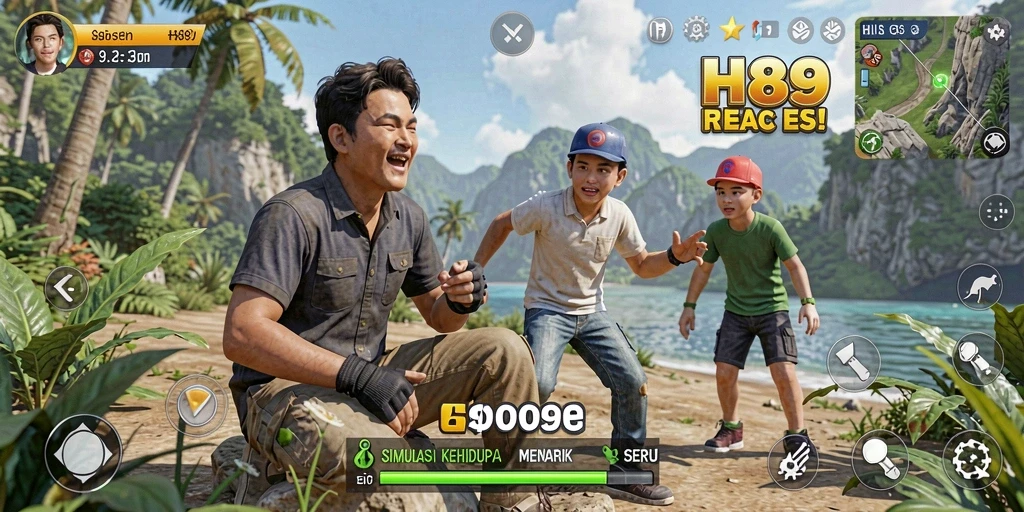 Tampilan menarik dari gameplay H89 dalam simulasi kehidupan.