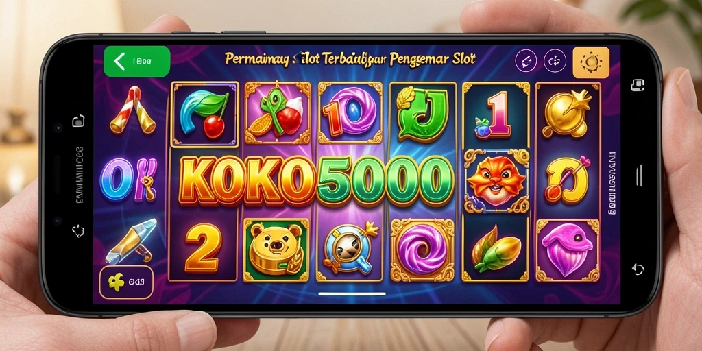 Screenshot gameplay KOKO5000 menampilkan slot yang penuh warna dan keseruan.