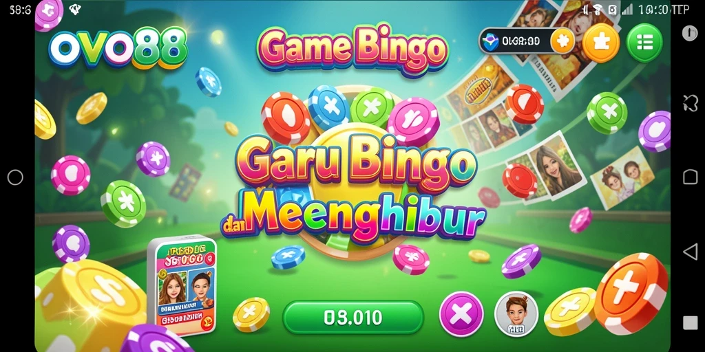 Screenshot OVO88 menunjukkan pemain menikmati permainan Bingo secara langsung.
