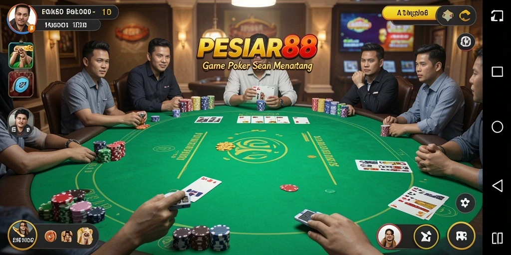 Tampilan mendebarkan gameplay PESIAR88 dalam aksi Poker.