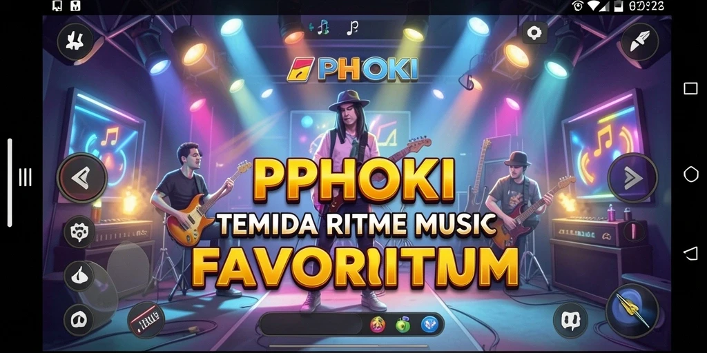 Tangkapan layar gameplay PPHOKI yang menunjukkan antarmuka aplikasi musik.