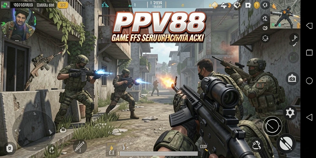 Tampilan gameplay intens PPV88 dengan aksi tembak-menembak yang seru.