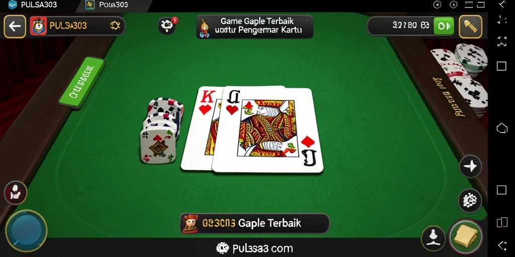 Tampilan gameplay PULSA303 dengan suasana permainan Gaple yang seru.