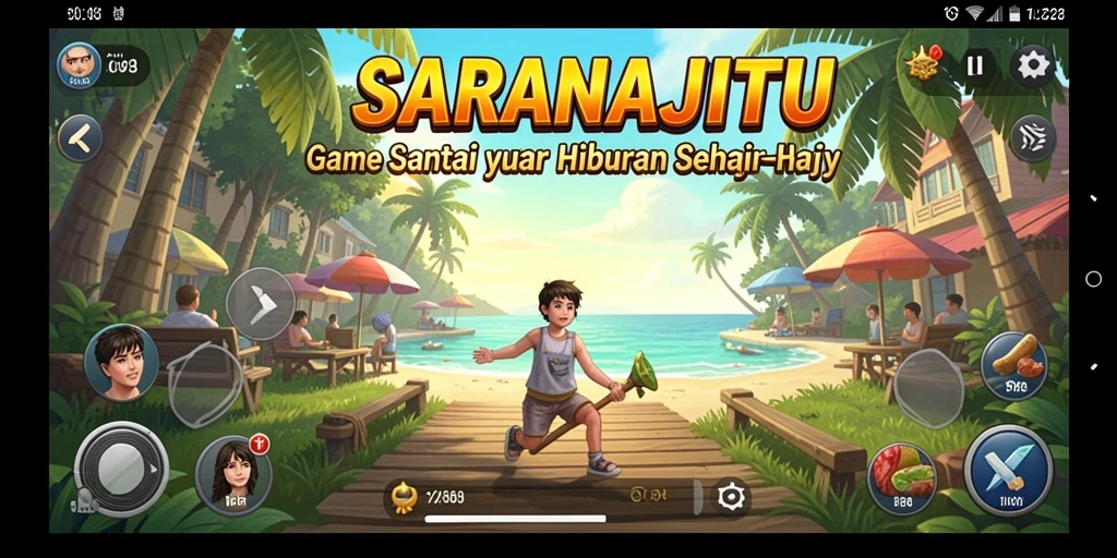Tampilan gameplay SARANAJITU yang seru dan menghibur.