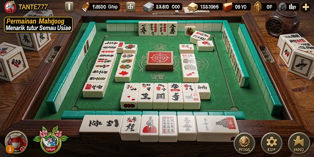 Tampilan antarmuka menarik dalam gameplay Mahjong TANTE777.